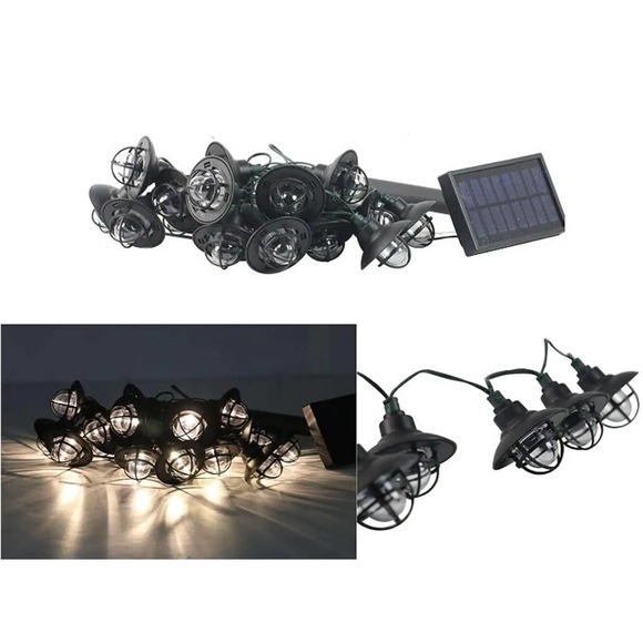 (3 Sets) 20-Light Solar Black Integrated LED Nautical String Lights, 19.25 Ft. - Picture 6 of 6